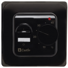 Терморегулятор механический Castle M 5.716 черный для электрического теплого пола.